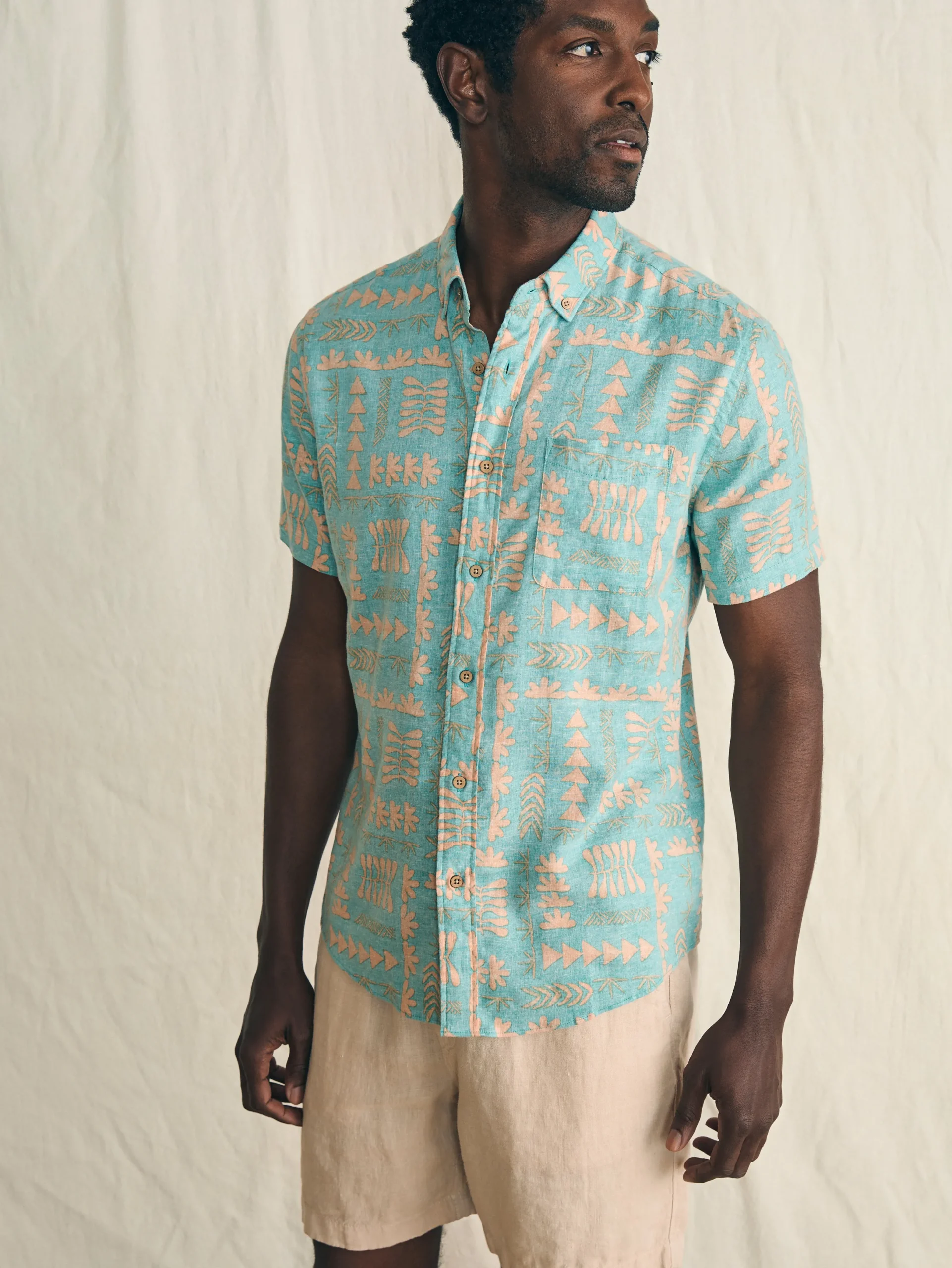 Faherty Brand Anna Kahalekulu Short-Sleeve Breeze Shirt -
