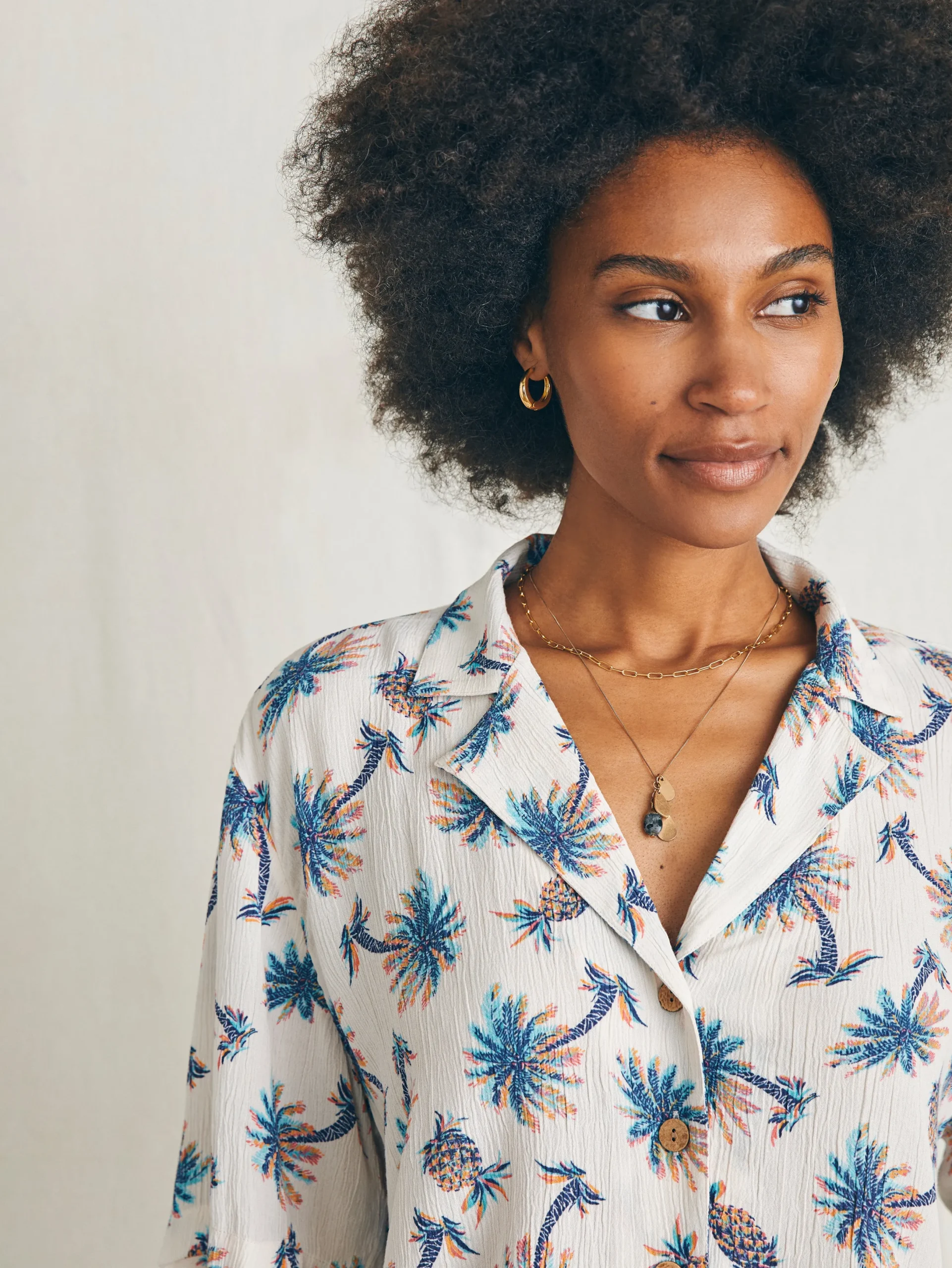 Women Faherty Brand Cabana Camp Shirt -