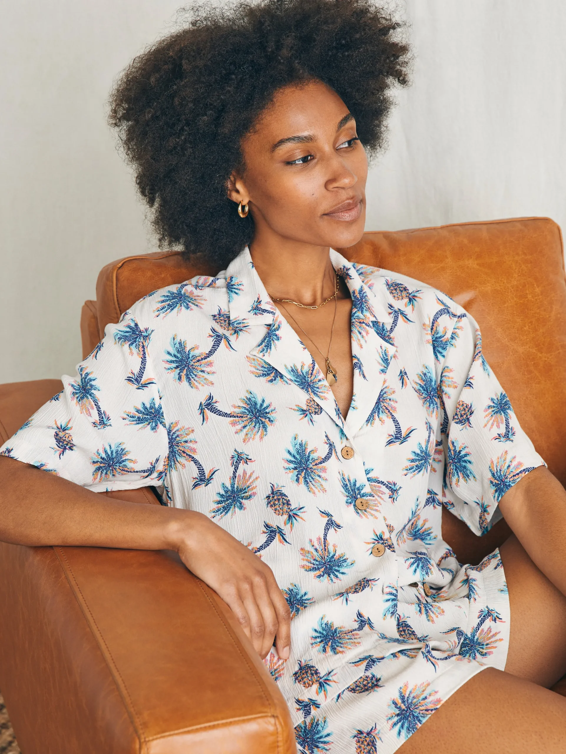 Women Faherty Brand Cabana Camp Shirt -