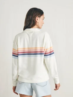 Women Faherty Brand Cabana Towel Terry Quarter Zip -