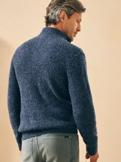 Faherty Brand Cashmere Wool Quarter Button Sweater -