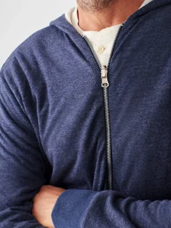 Faherty Brand Cloud Cotton Reversible Zip Hoodie -