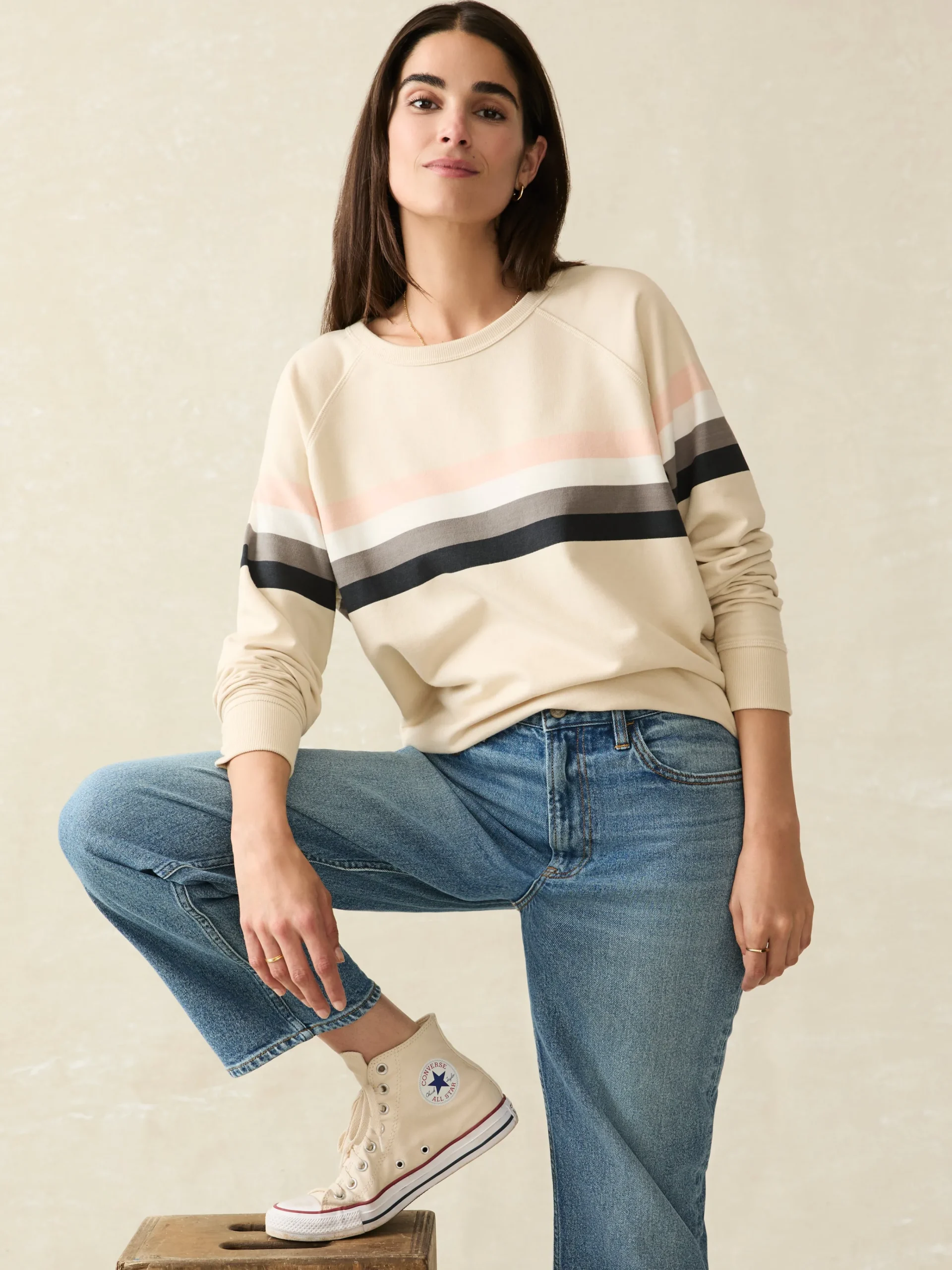 Women Faherty Brand Coastal Cloud Crew -