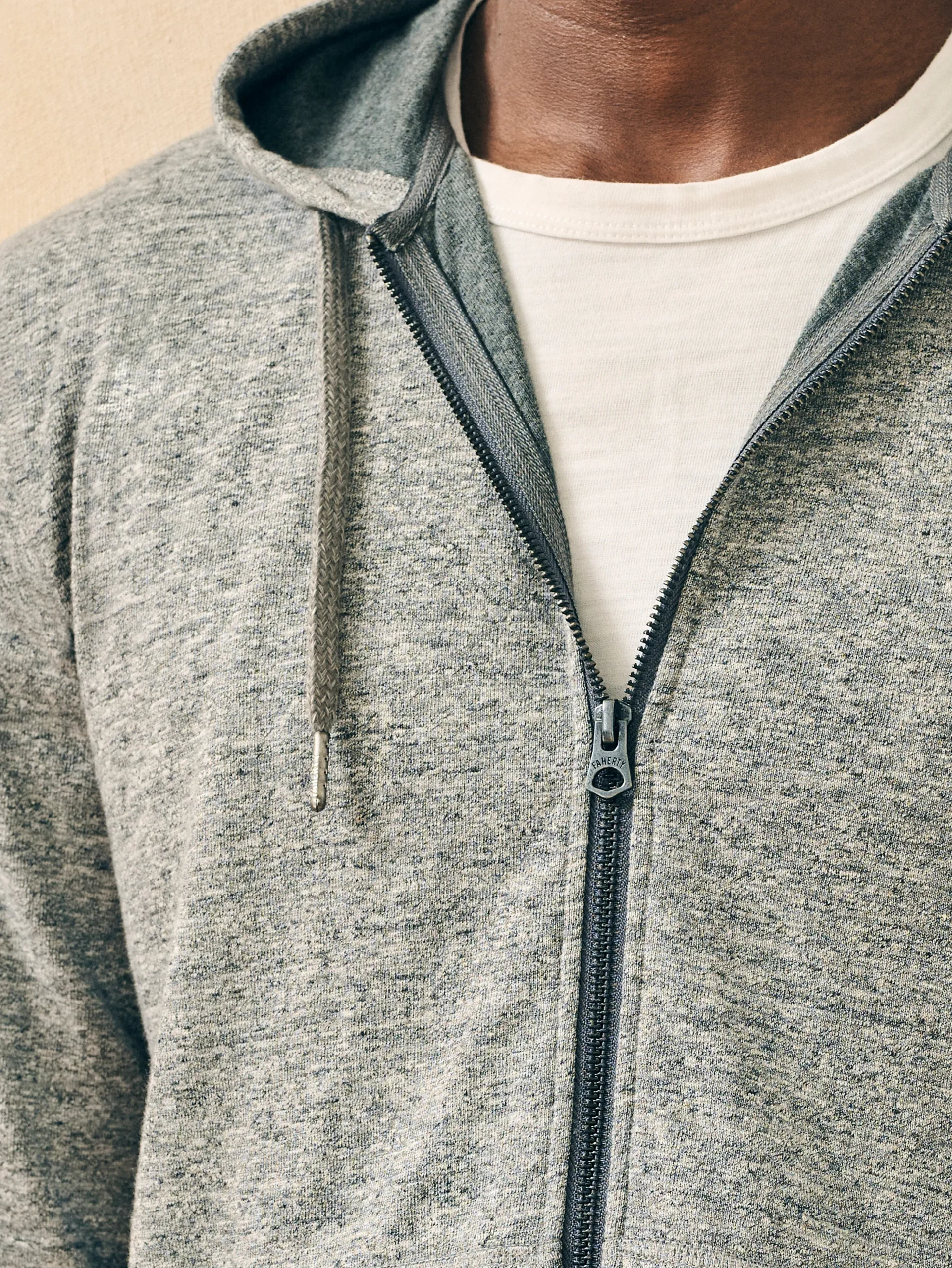 Faherty Brand Double Knit Zip Hoodie -