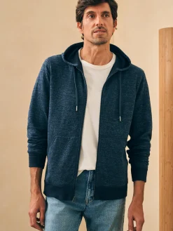 Faherty Brand Double Knit Zip Hoodie -