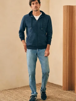 Faherty Brand Double Knit Zip Hoodie -