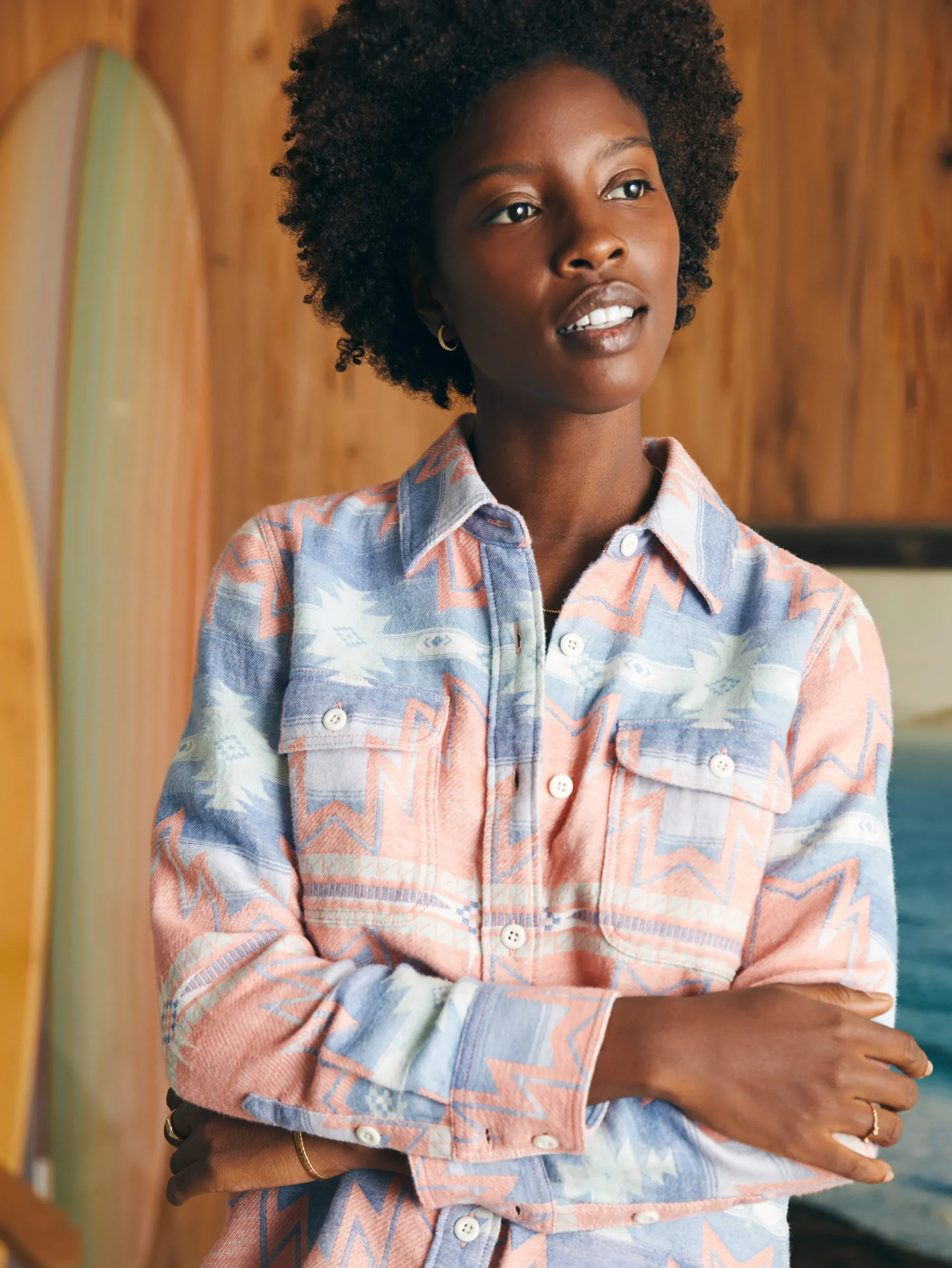 Women Faherty Brand Doug Good Feather Daly Shirt -