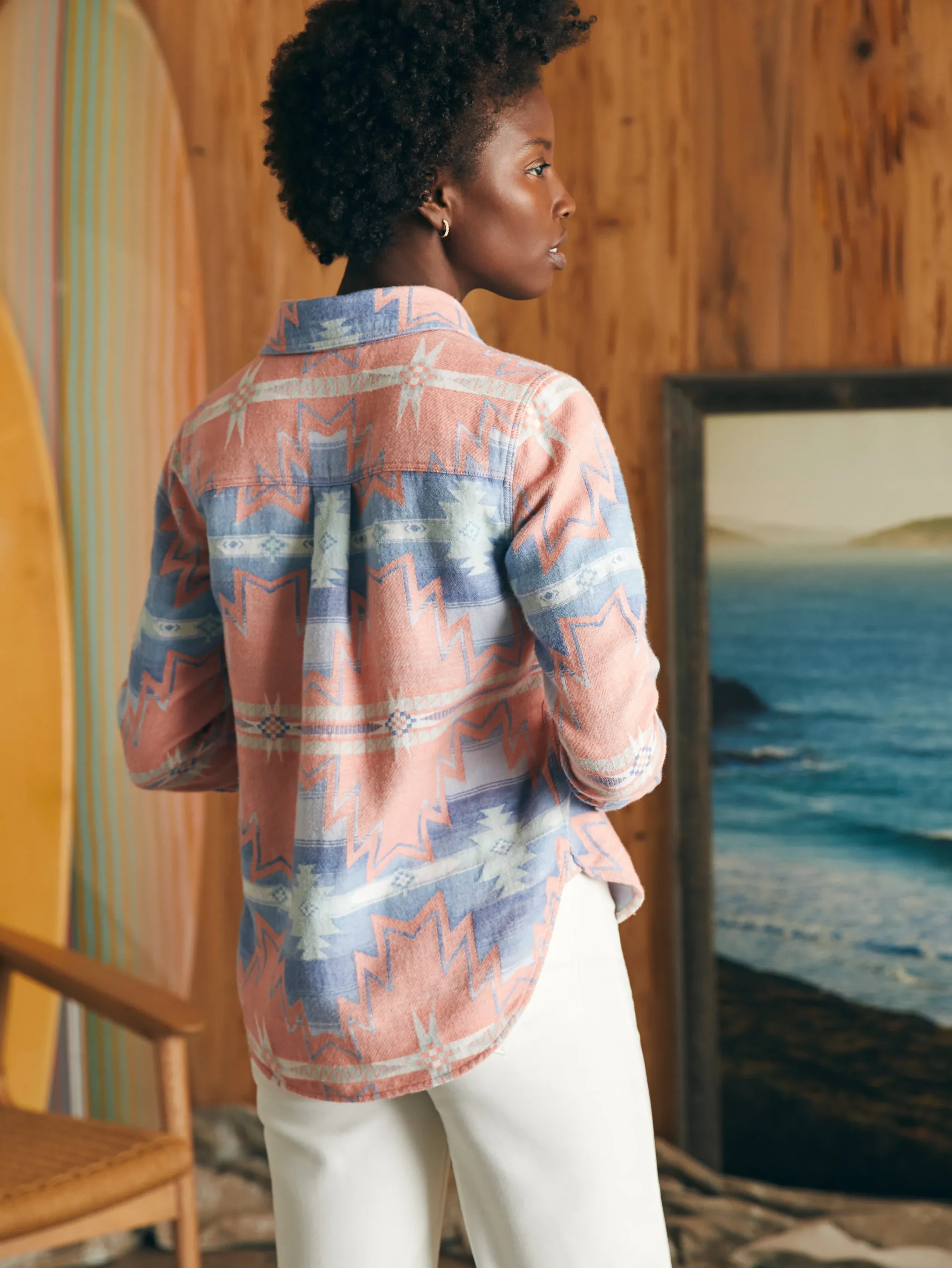Women Faherty Brand Doug Good Feather Daly Shirt -