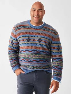 Faherty Brand Doug Good Feather Fair Isle Sweater -