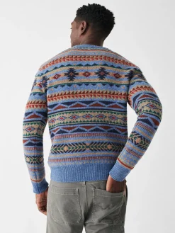 Faherty Brand Doug Good Feather Fair Isle Sweater -