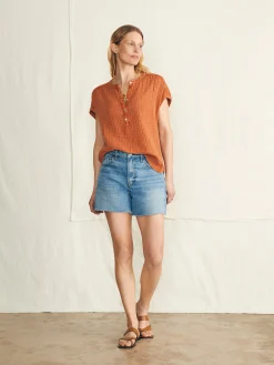 Women Faherty Brand Dream Cotton Gauze Desmond Top -