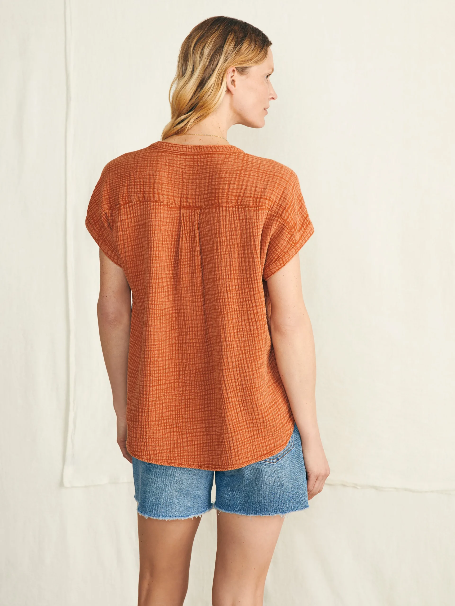 Women Faherty Brand Dream Cotton Gauze Desmond Top -
