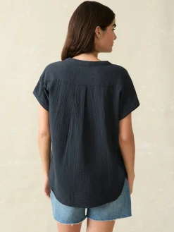 Women Faherty Brand Dream Cotton Gauze Desmond Top -