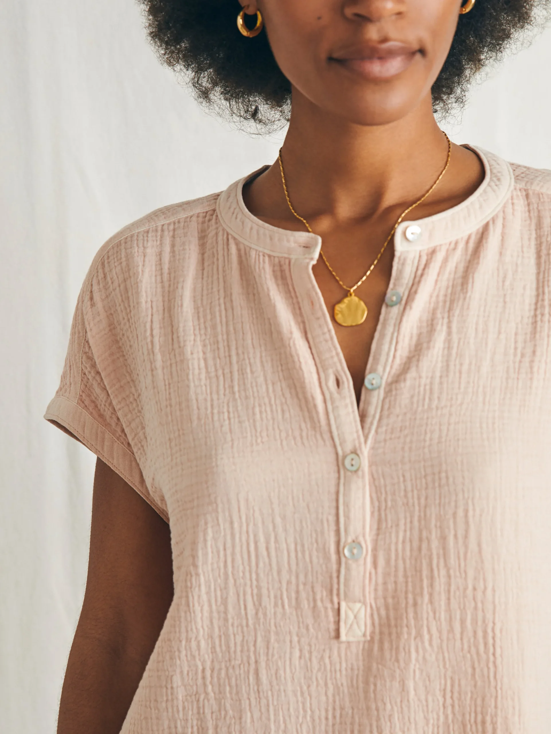 Women Faherty Brand Dream Cotton Gauze Desmond Top -
