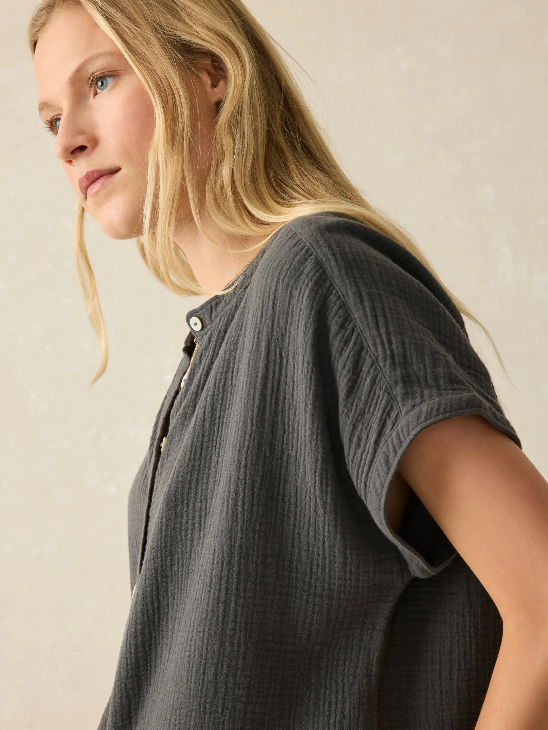 Women Faherty Brand Dream Cotton Gauze Desmond Top -