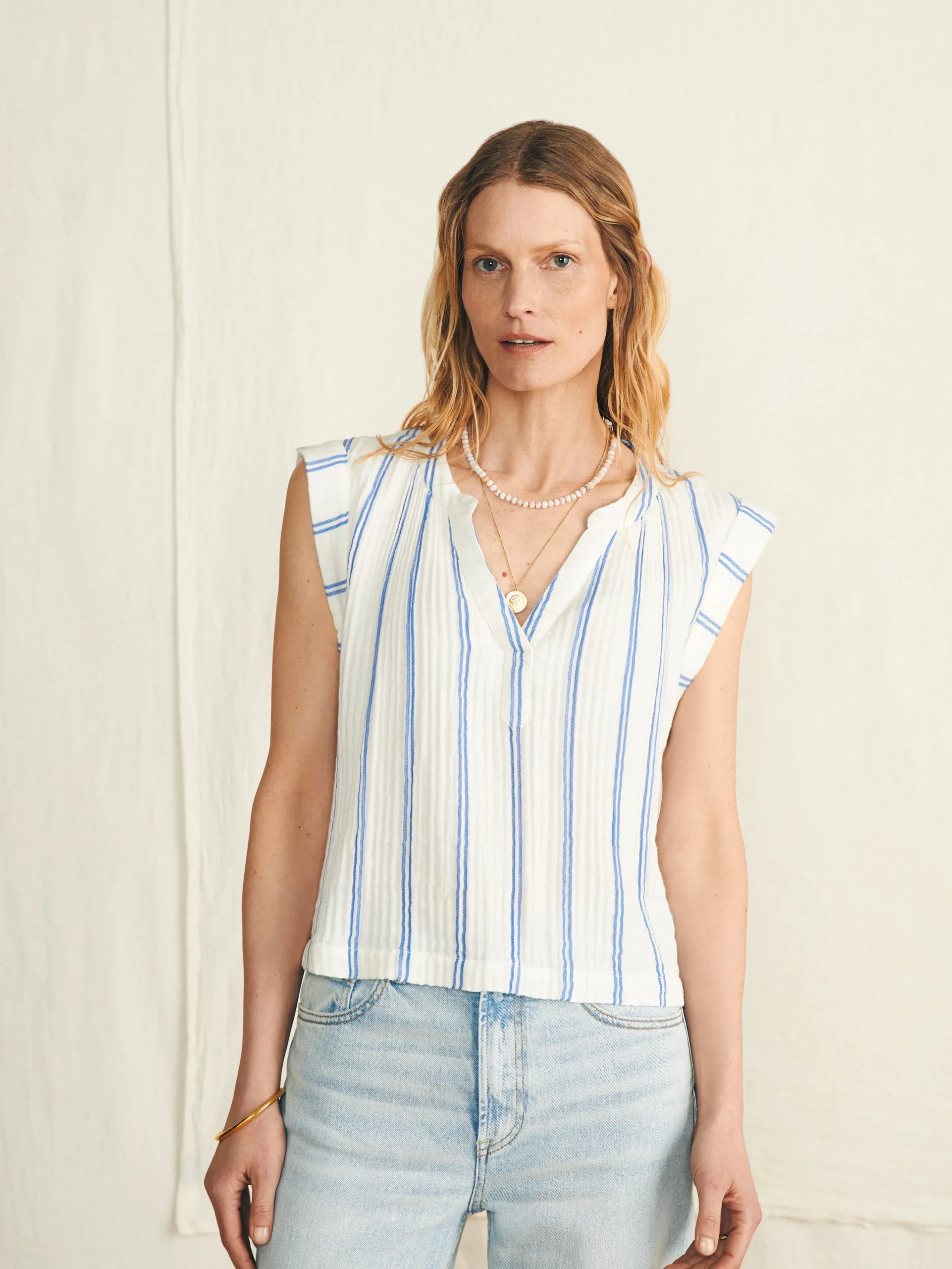 Women Faherty Brand Dream Cotton Gauze Dylan Top -