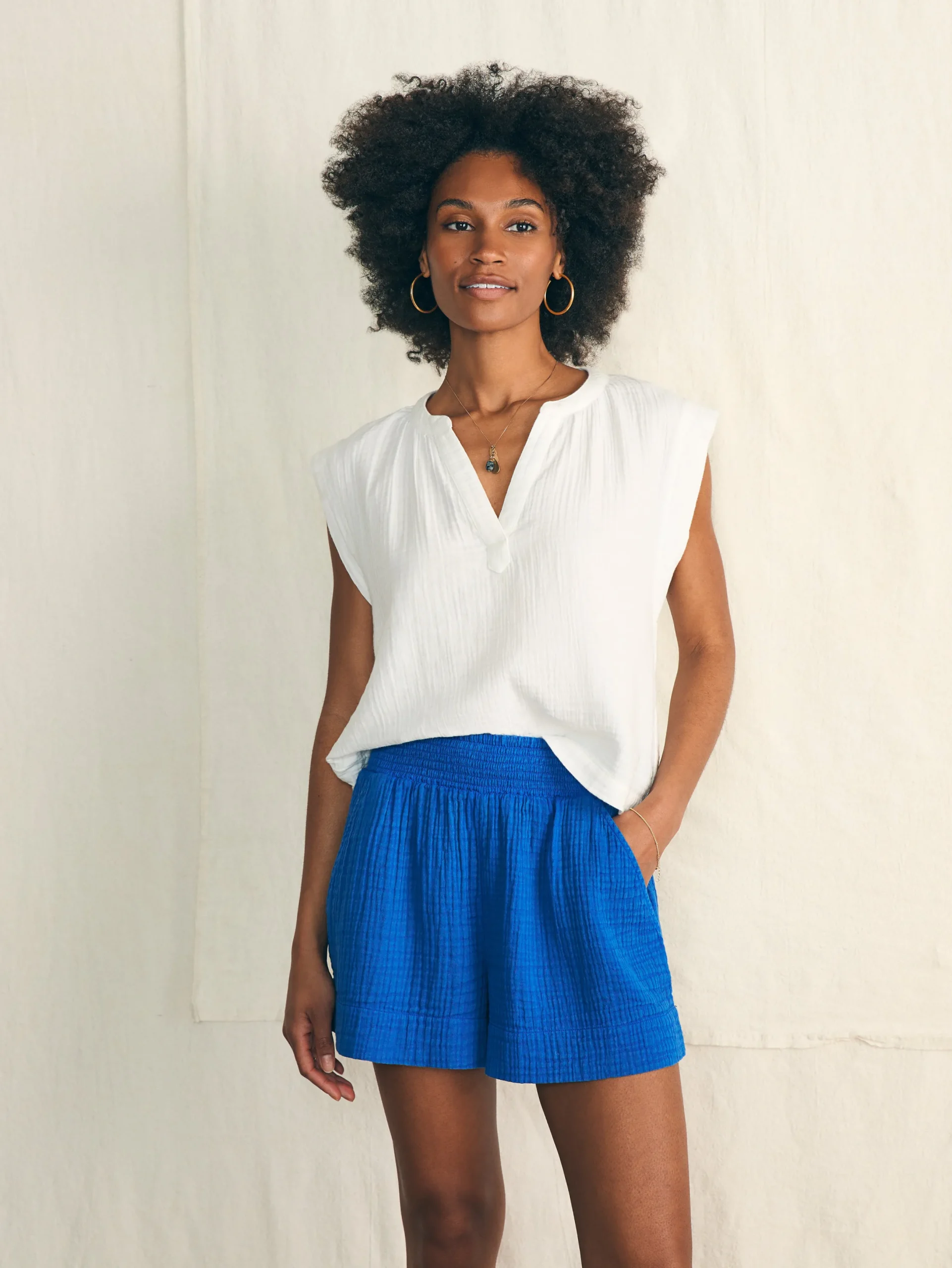 Women Faherty Brand Dream Cotton Gauze Short -