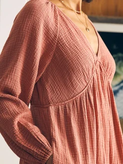 Women Faherty Brand Dream Cotton Gauze Sirene Midi Dress -