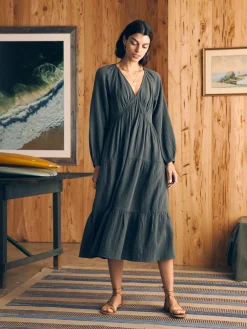 Women Faherty Brand Dream Cotton Gauze Sirene Midi Dress -