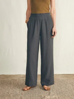 Women Faherty Brand Dream Cotton Gauze Wide Leg Pant -