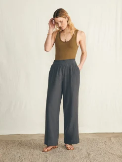 Women Faherty Brand Dream Cotton Gauze Wide Leg Pant -