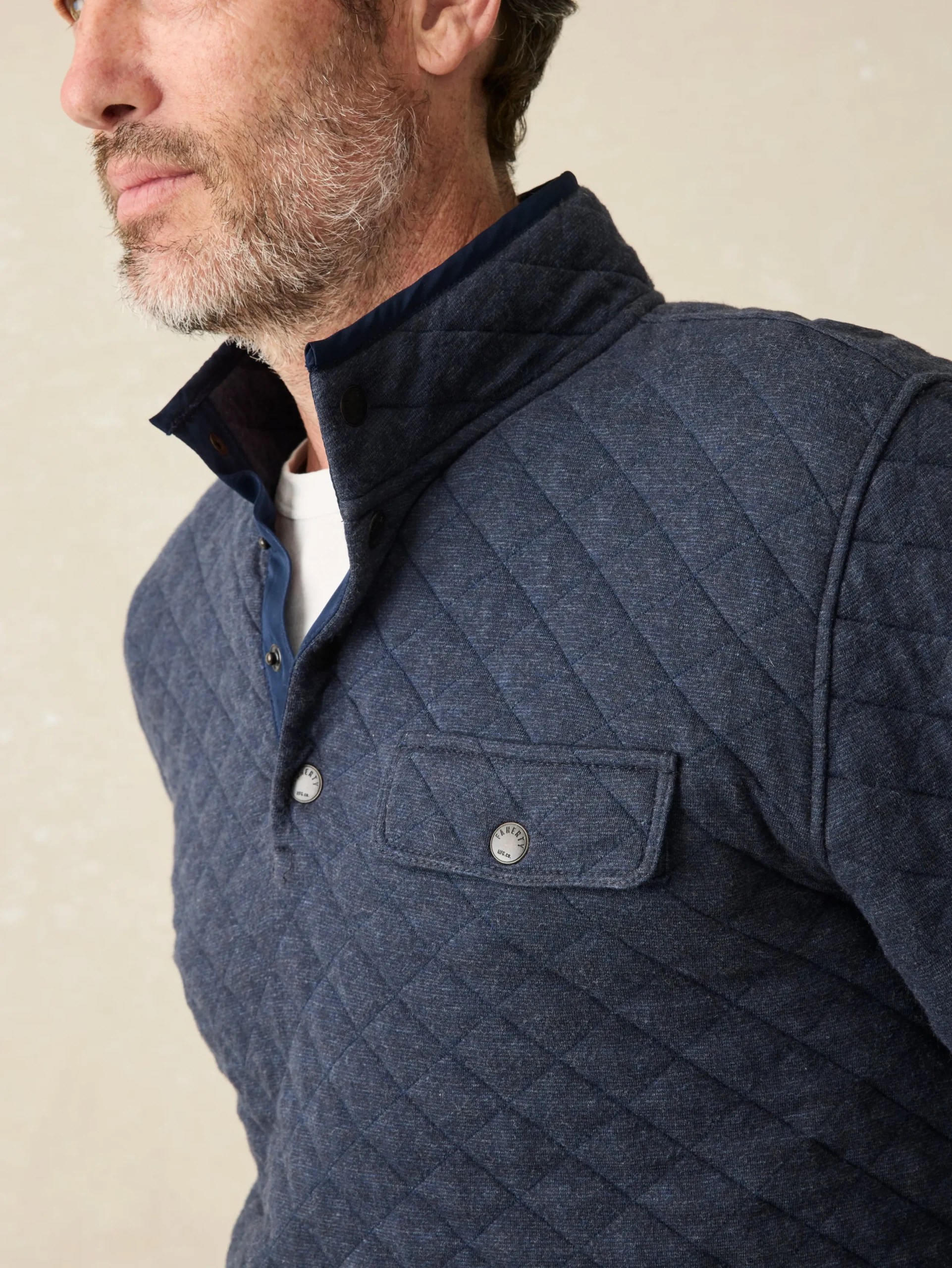 Faherty Brand Epic Quilted Fleece Pullover -