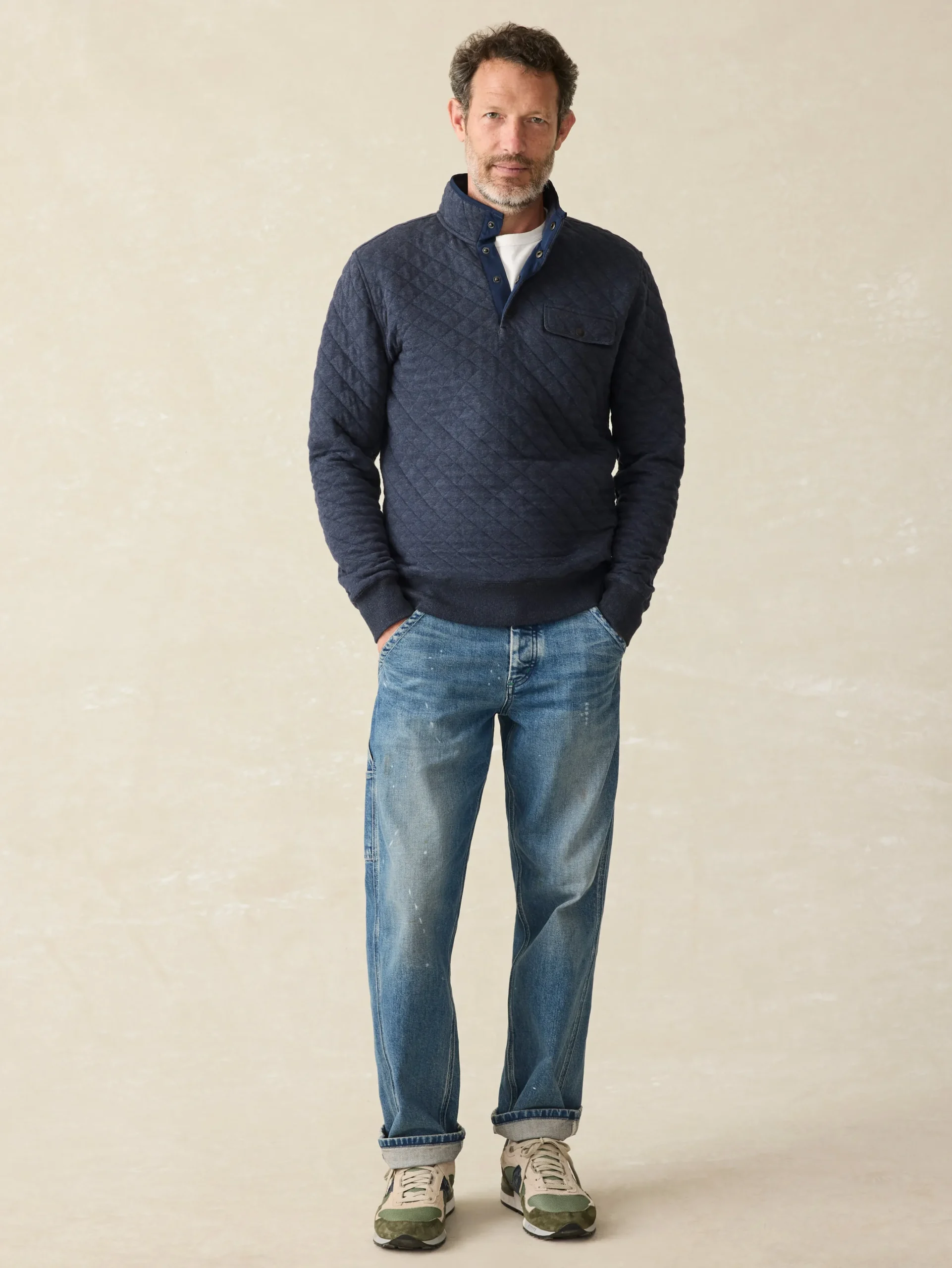 Faherty Brand Epic Quilted Fleece Pullover -