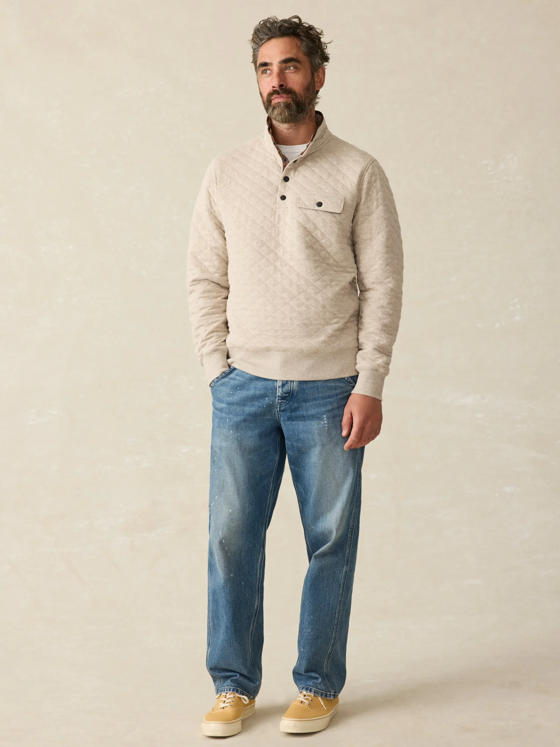 Faherty Brand Epic Quilted Fleece Pullover -