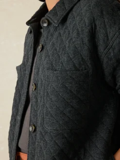 Women Faherty Brand Epic Quilted Fleece Shirt Jacket -