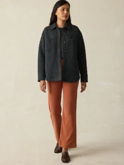 Women Faherty Brand Epic Quilted Fleece Shirt Jacket -