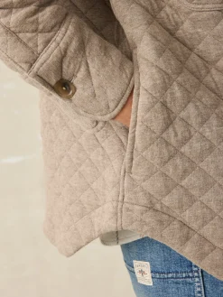 Women Faherty Brand Epic Quilted Fleece Shirt Jacket -