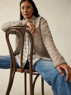 Women Faherty Brand Epic Quilted Fleece Shirt Jacket -
