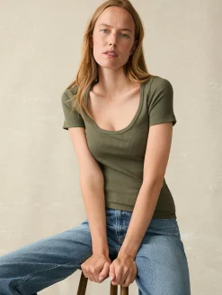 Women Faherty Brand Freestyle Rib Knit Tee -