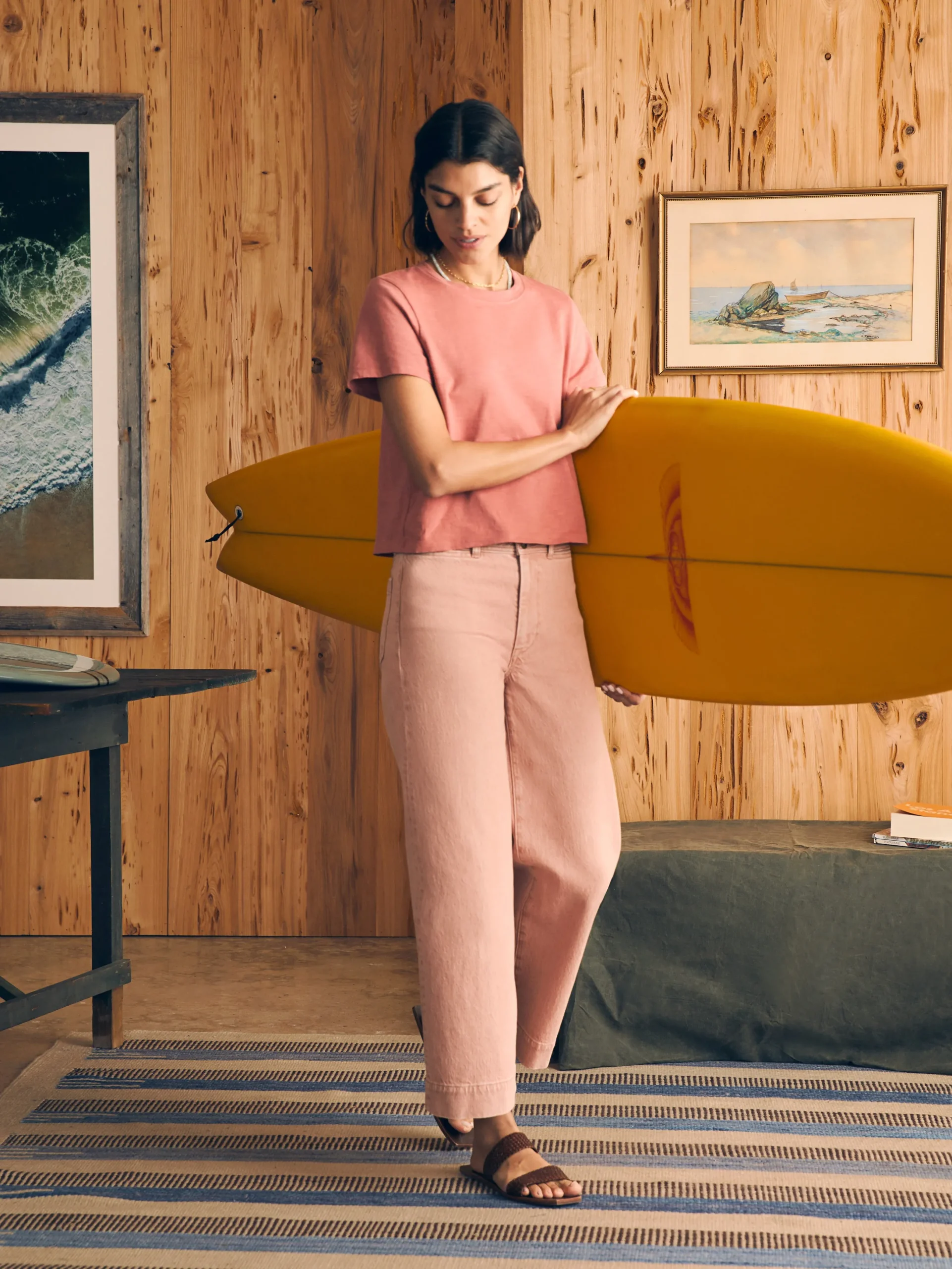 Women Faherty Brand Harbor Crop Jean -
