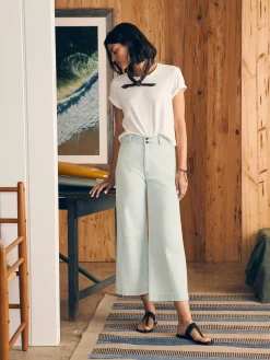 Women Faherty Brand Harbor Crop Jean -