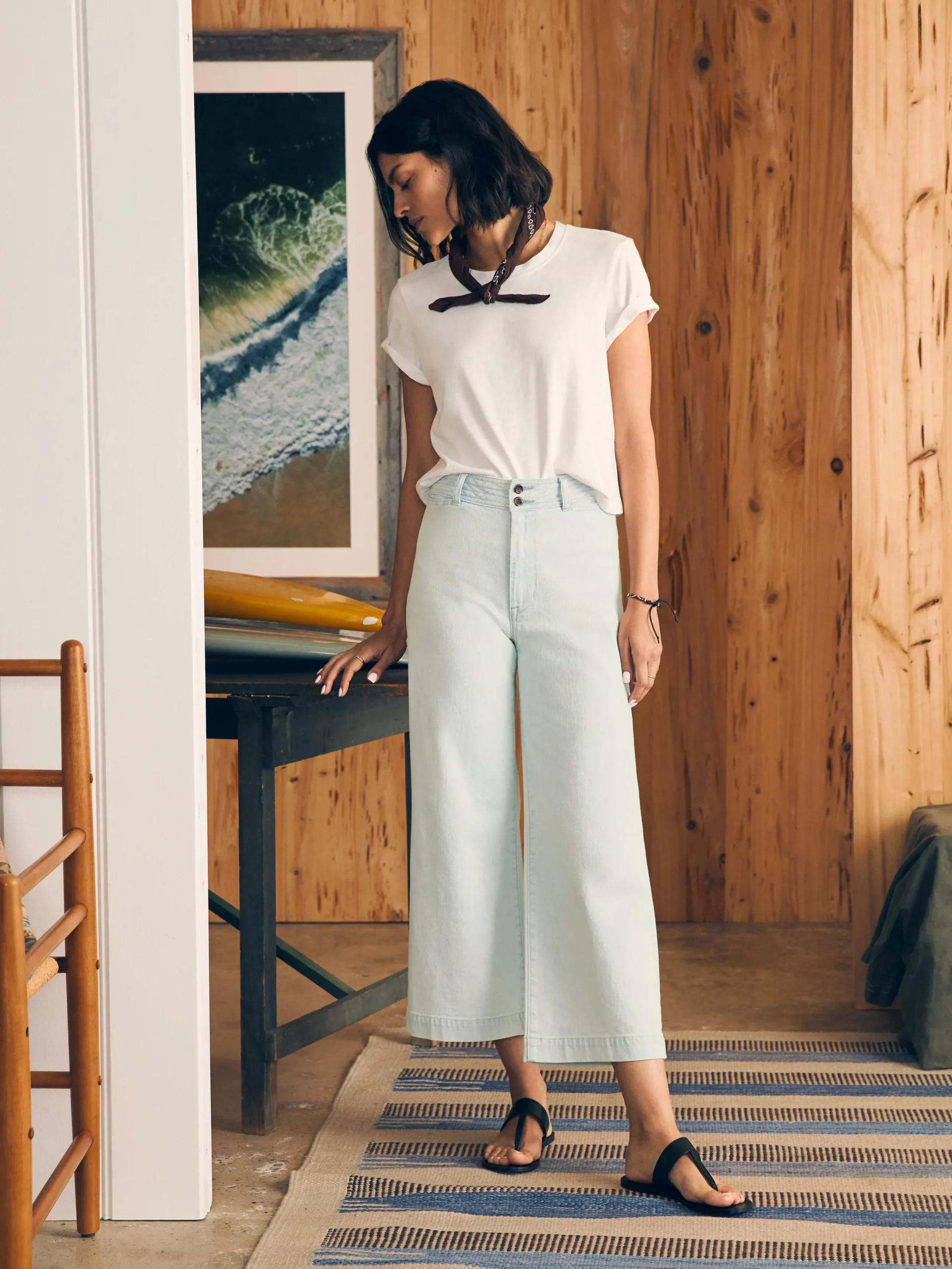 Women Faherty Brand Harbor Crop Jean -