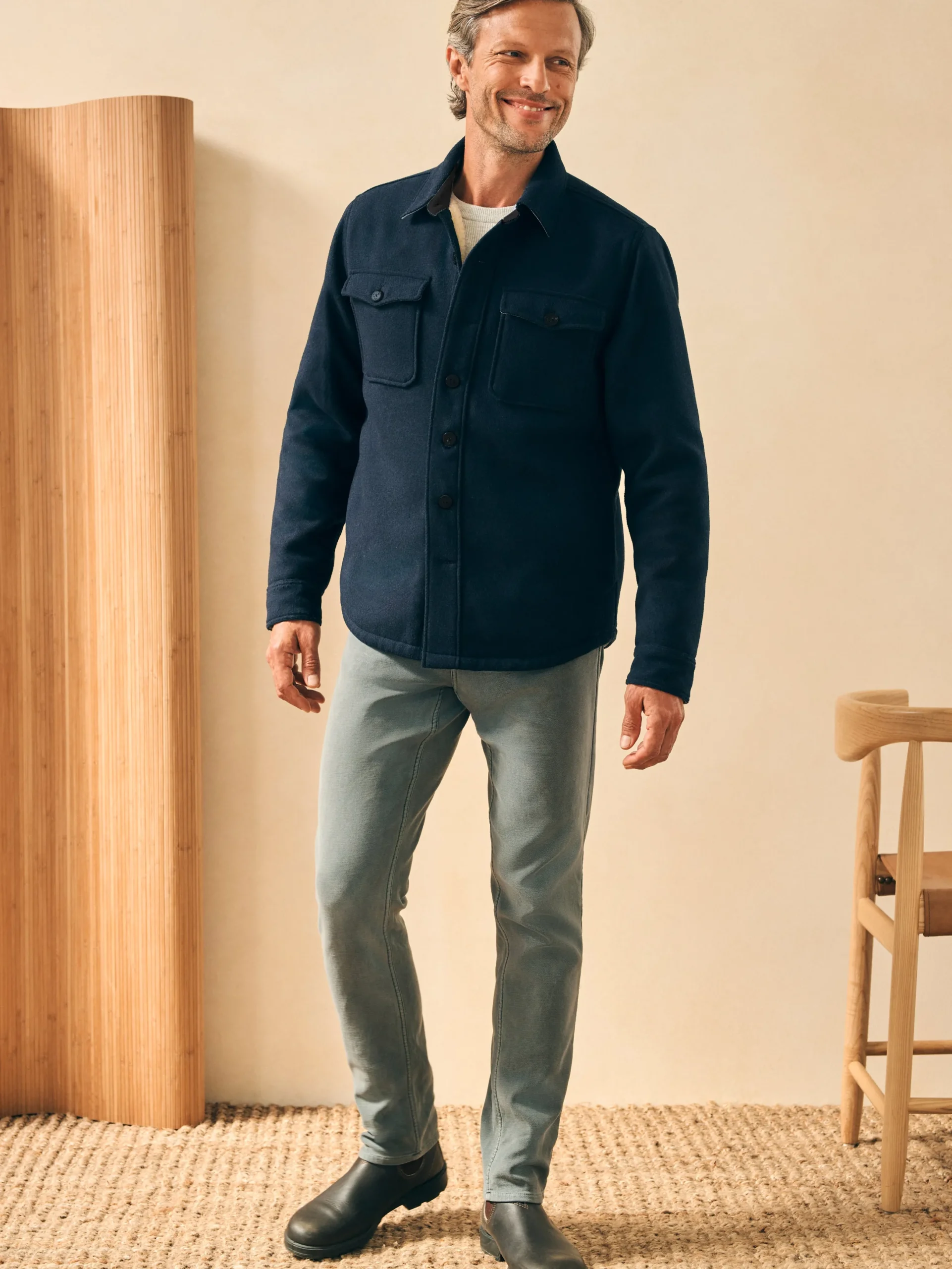 Faherty Brand High Pile Fleece Lined Wool CPO -
