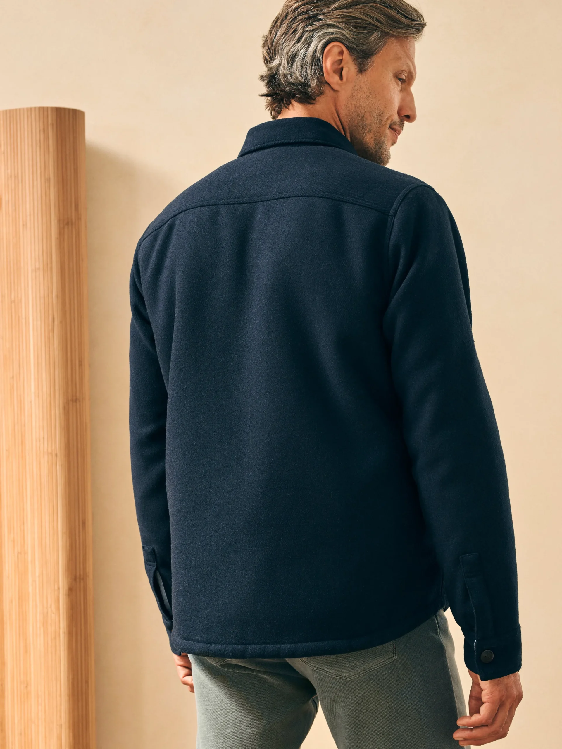 Faherty Brand High Pile Fleece Lined Wool CPO -
