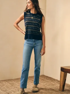 Women Faherty Brand Highland Fair Isle Sweater Vest -
