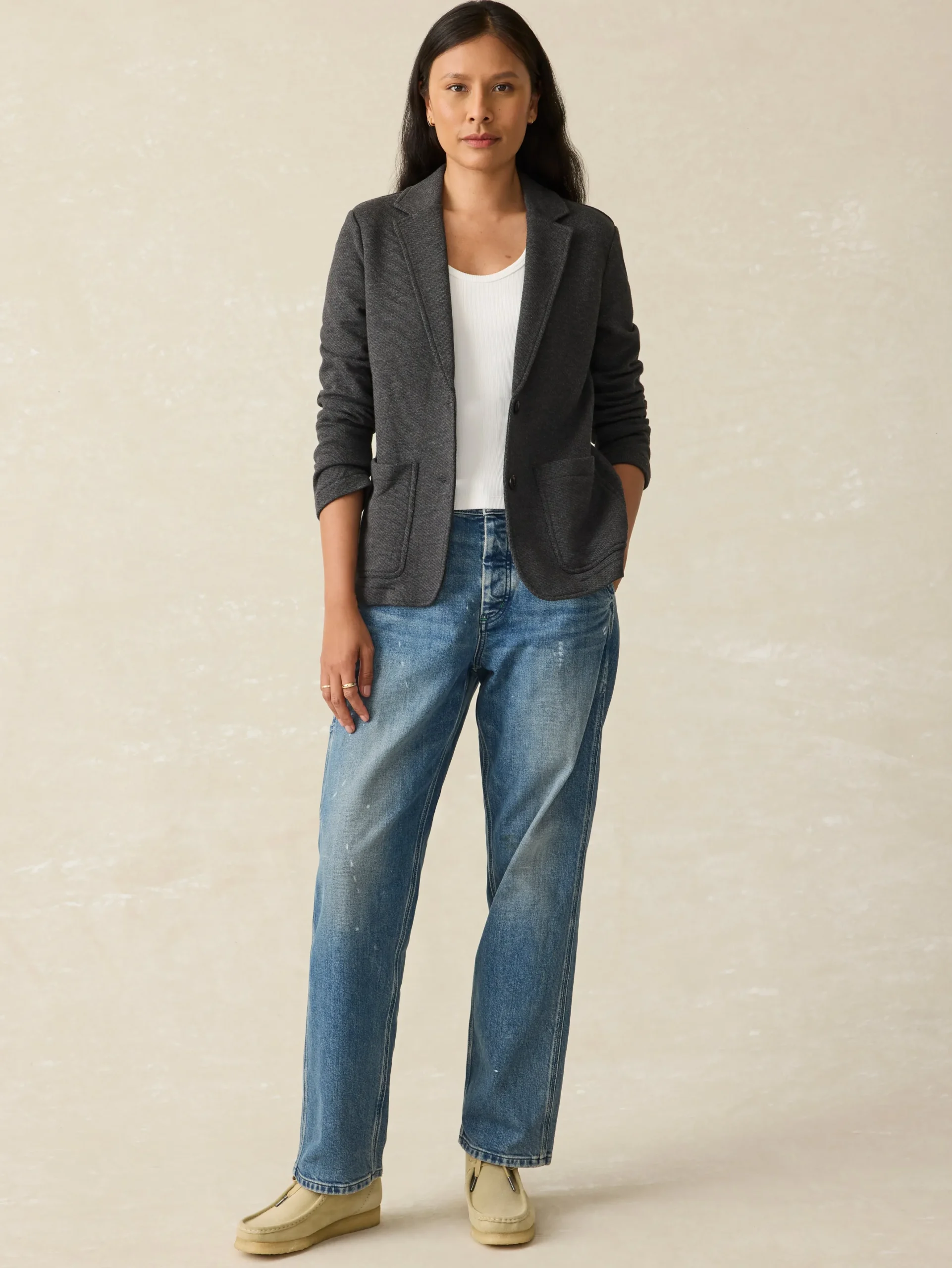 Women Faherty Brand Inlet Knit Blazer -