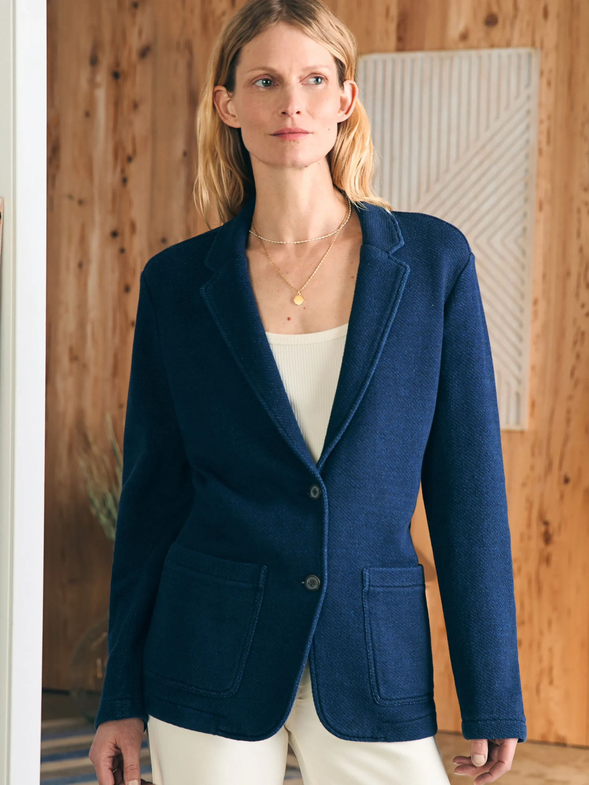 Women Faherty Brand Inlet Knit Blazer -