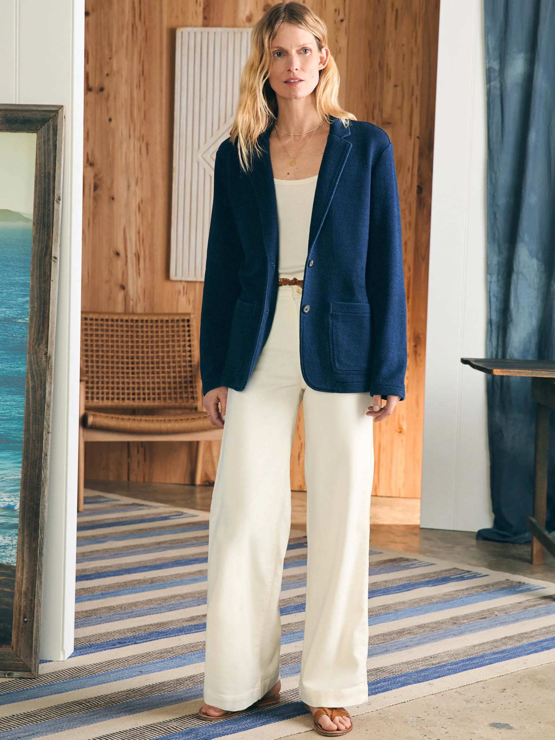Women Faherty Brand Inlet Knit Blazer -