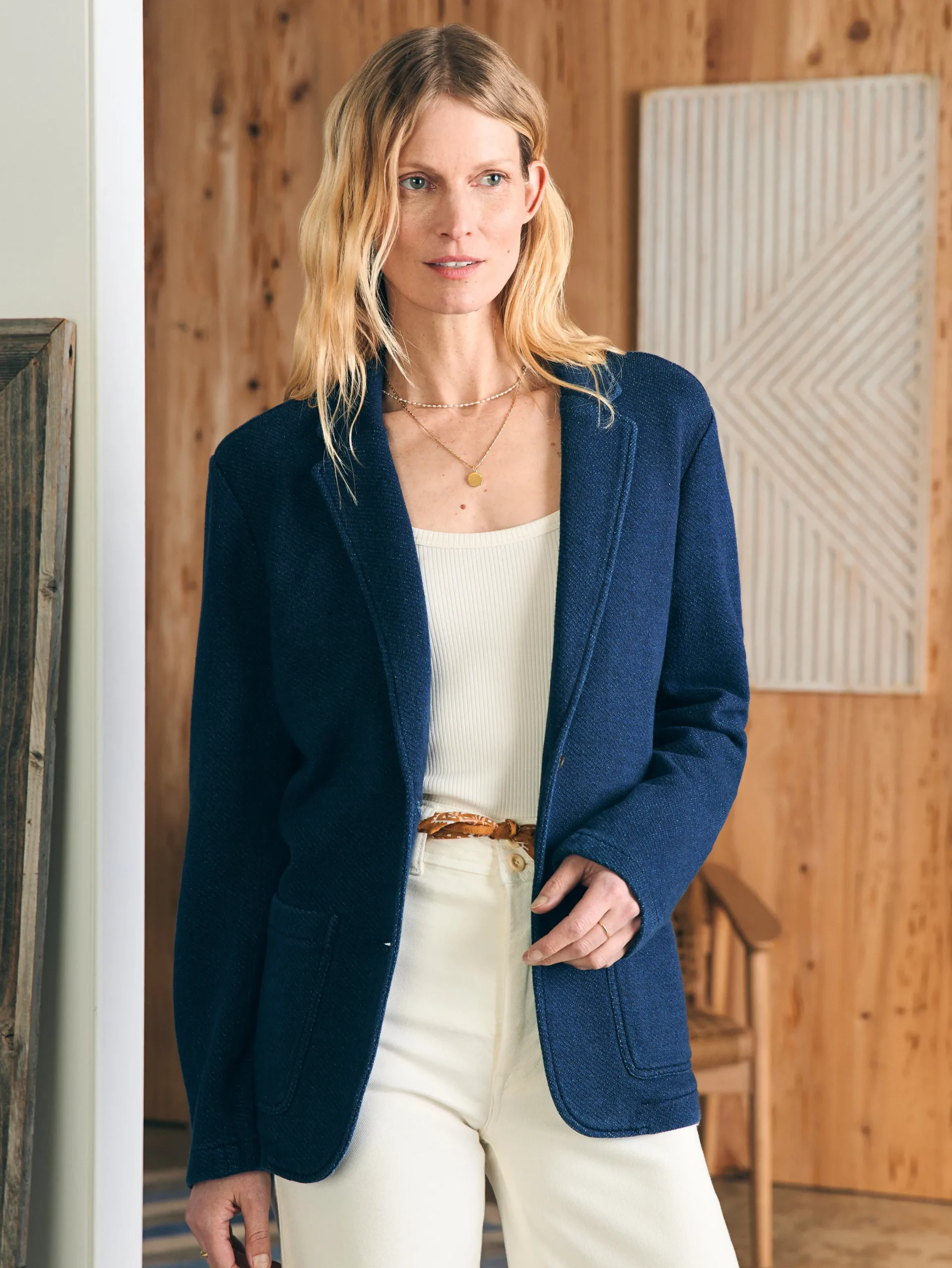 Women Faherty Brand Inlet Knit Blazer -