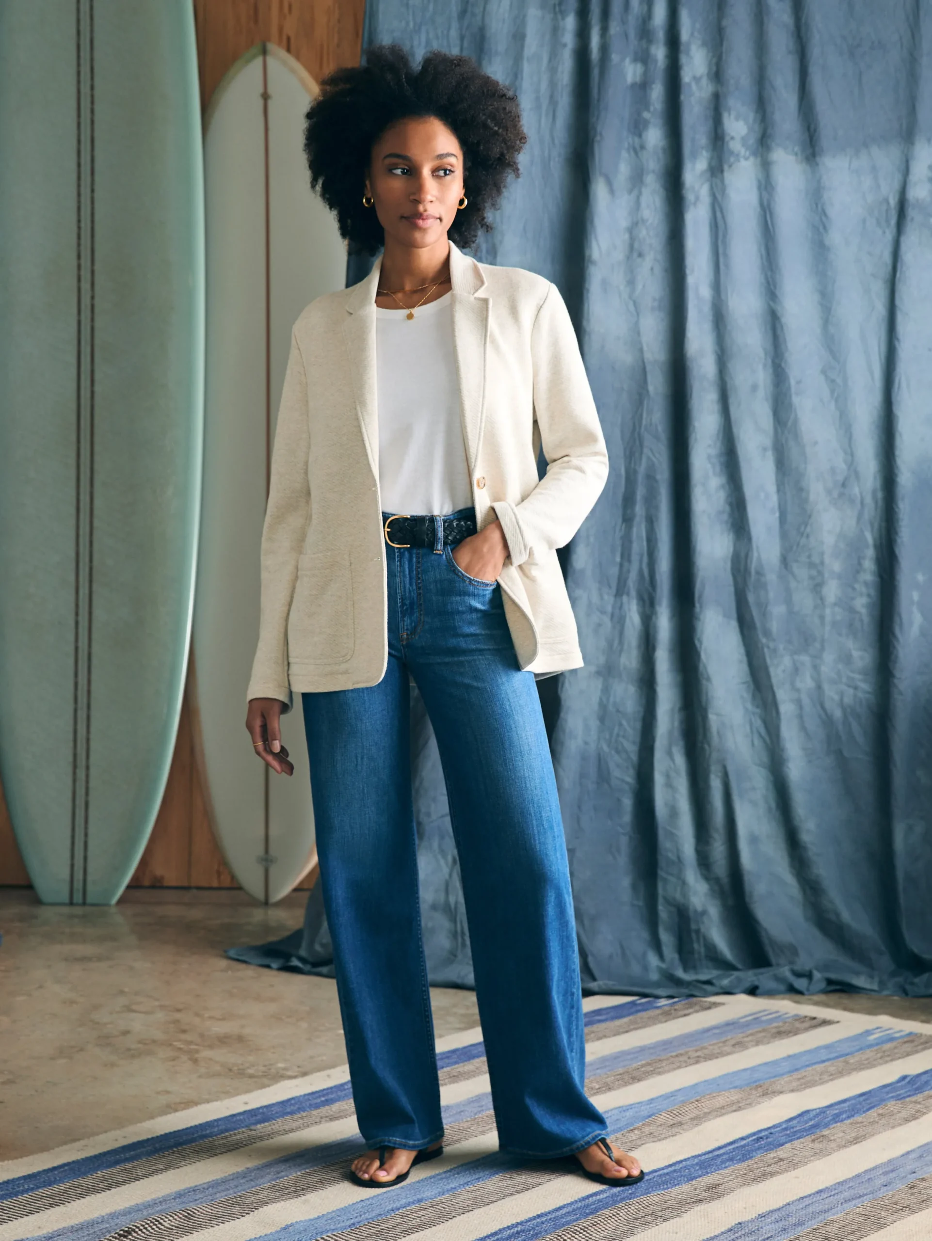 Women Faherty Brand Inlet Knit Blazer -