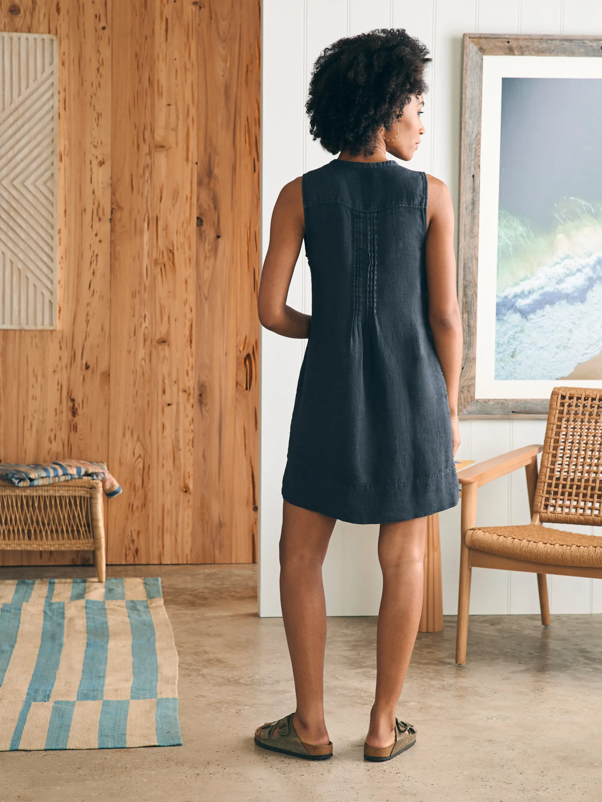 Women Faherty Brand Isha Basketweave Dress -