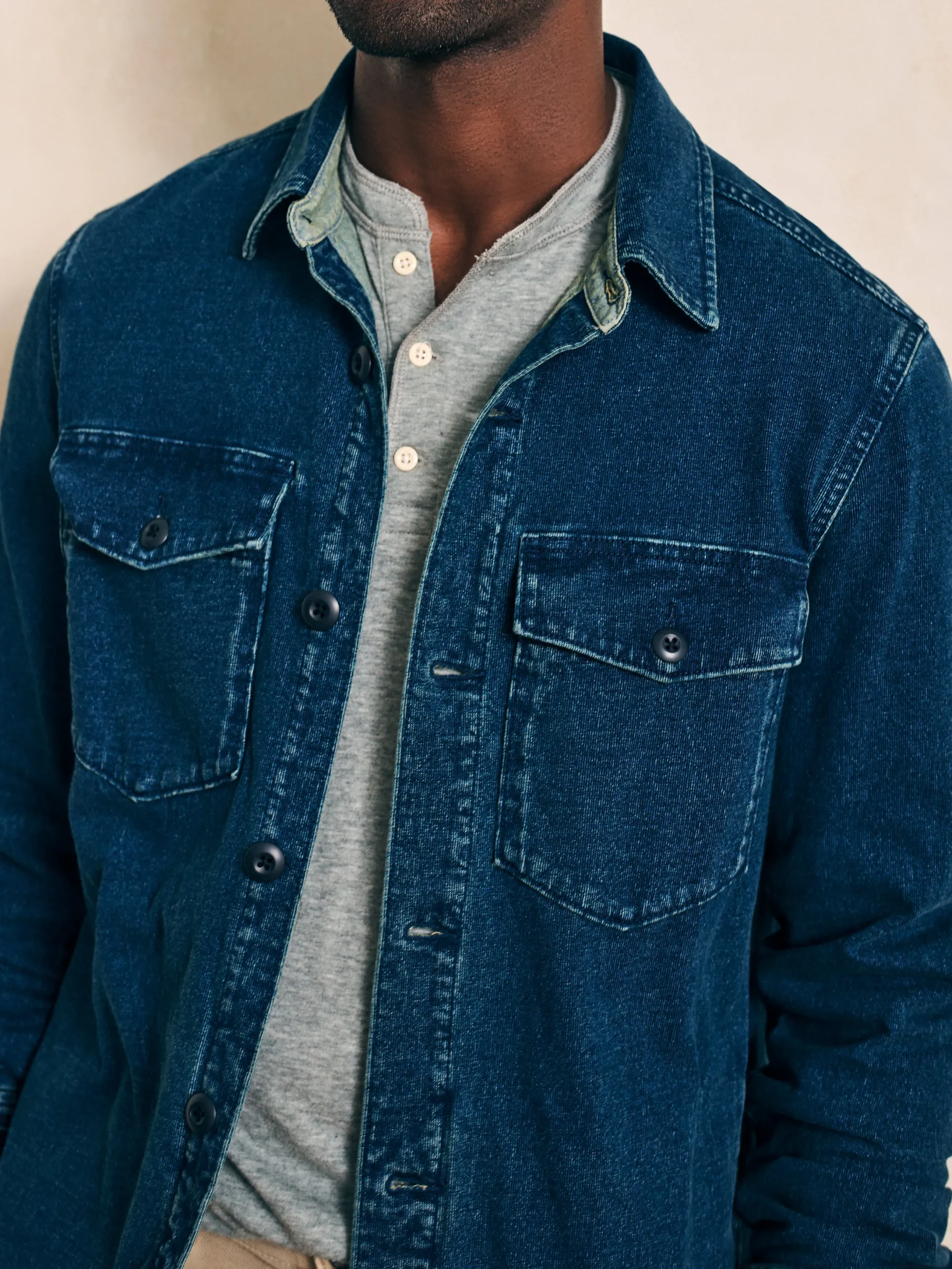 Faherty Brand Jersey Shirt Jacket -