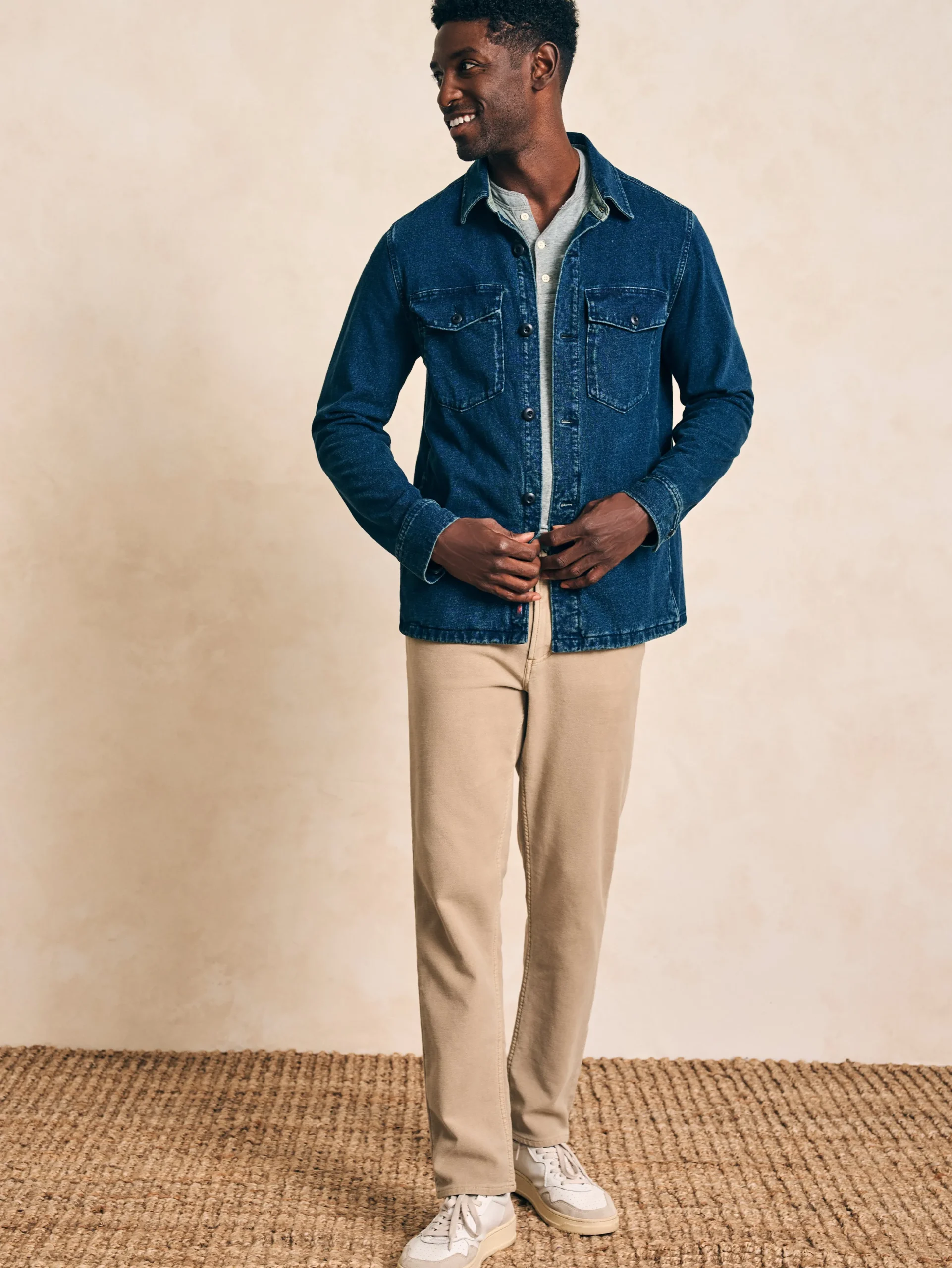 Faherty Brand Jersey Shirt Jacket -