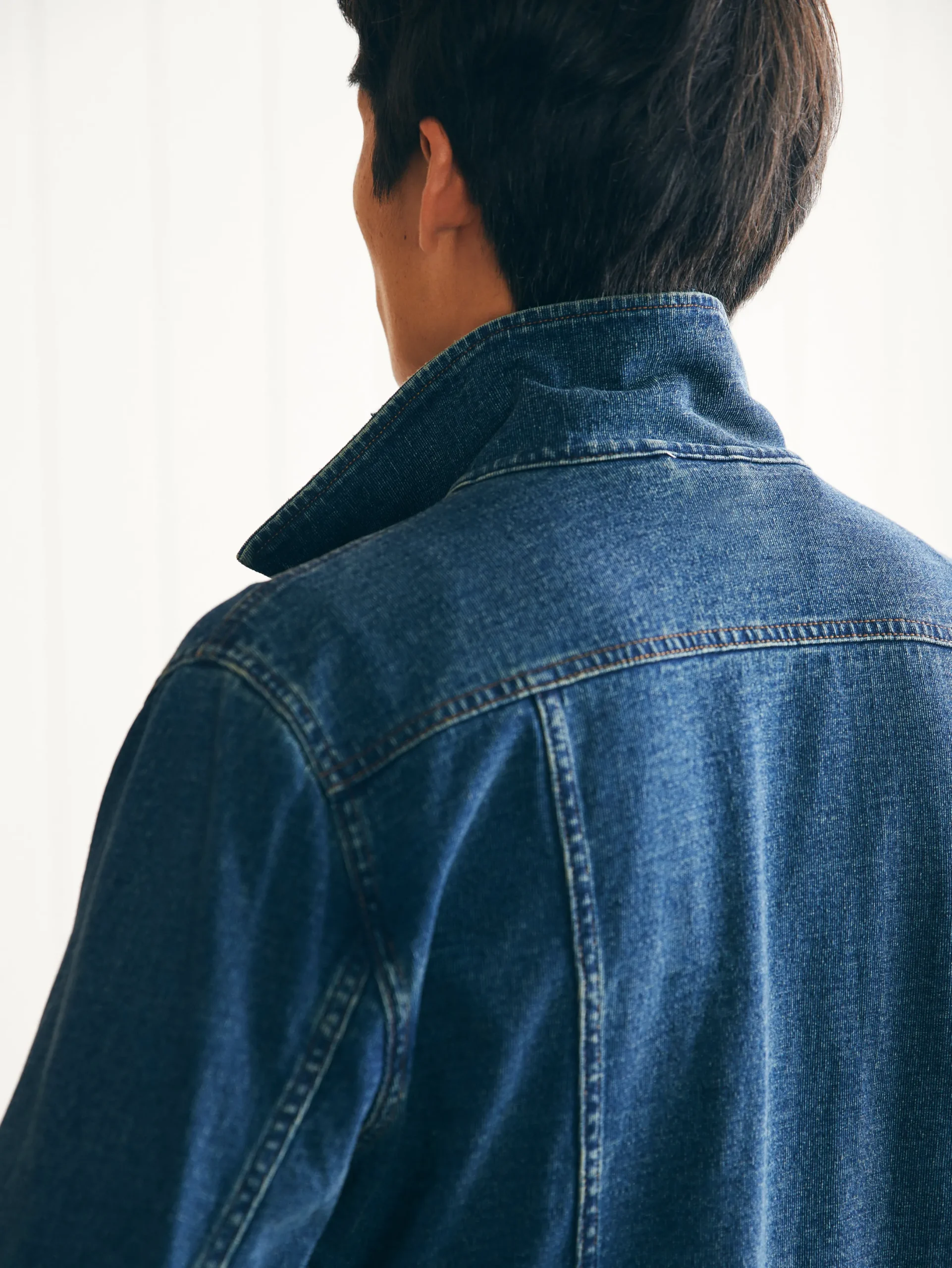 Faherty Brand Jersey Trucker Jacket -
