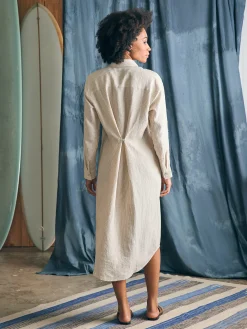 Women Faherty Brand Laguna Linen Midi Dress -