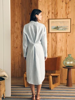 Women Faherty Brand Laguna Linen Midi Dress -